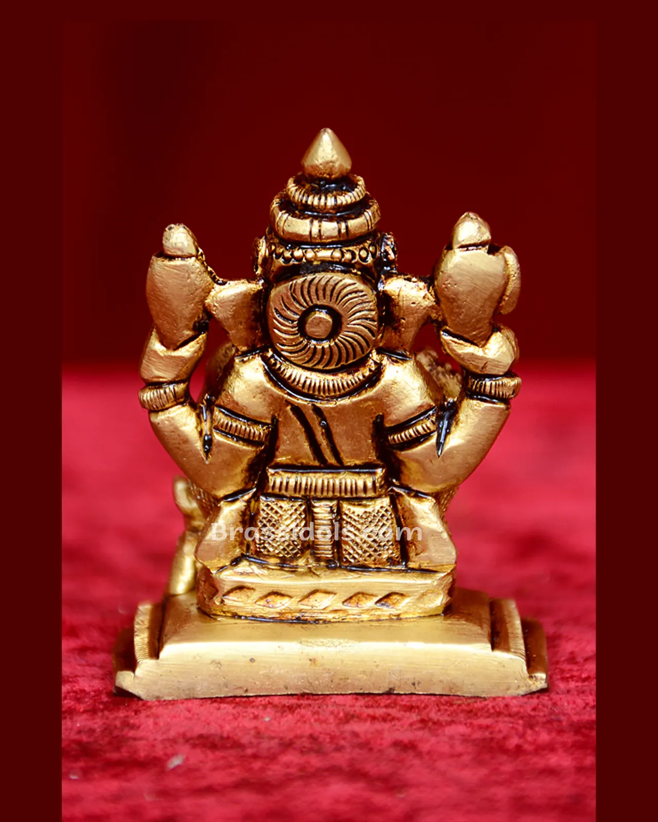 Brass Ganesha Statue with Modak- 2 inches - image 4