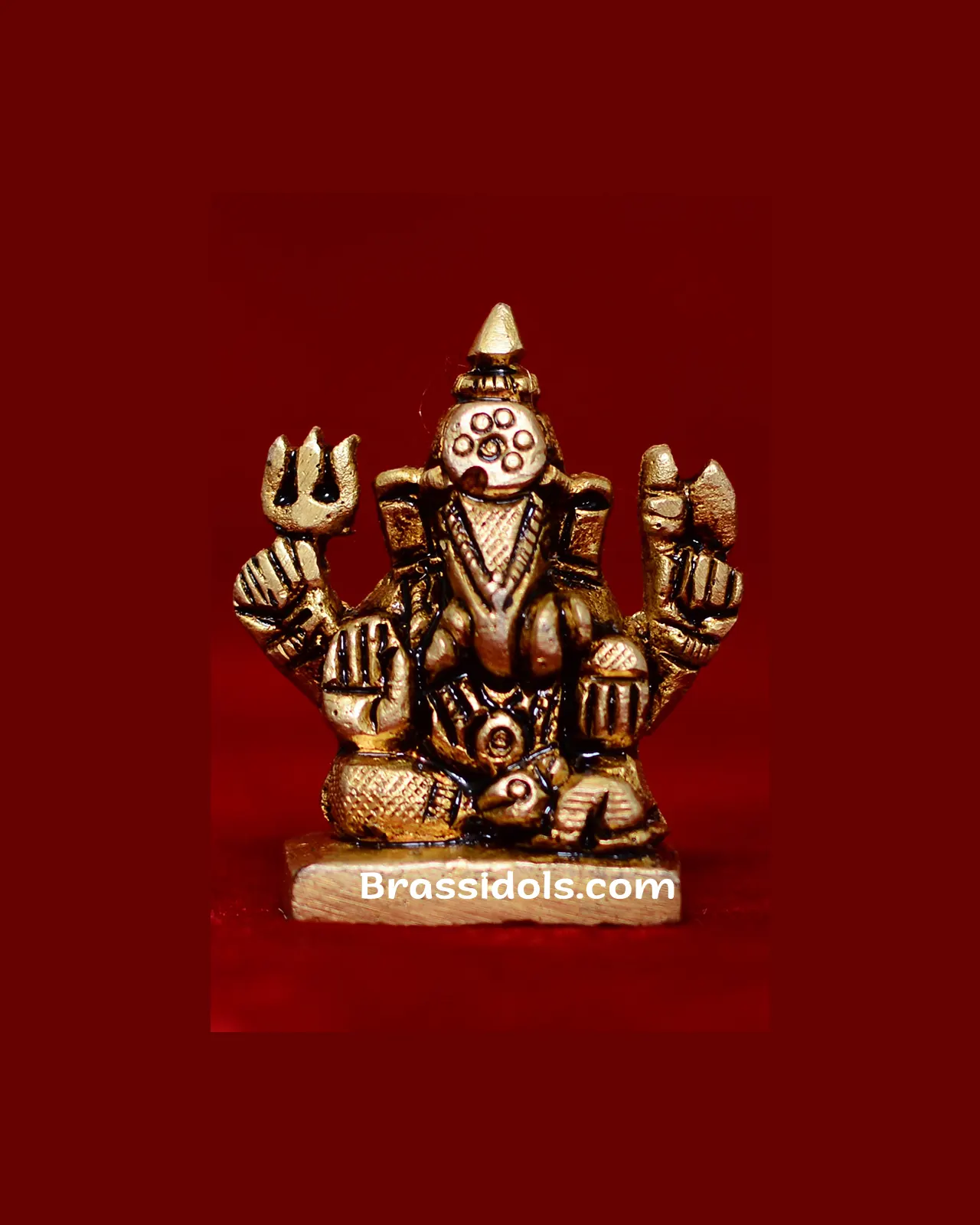 Brass Dagdu Ganesha idol - 1.5 inches