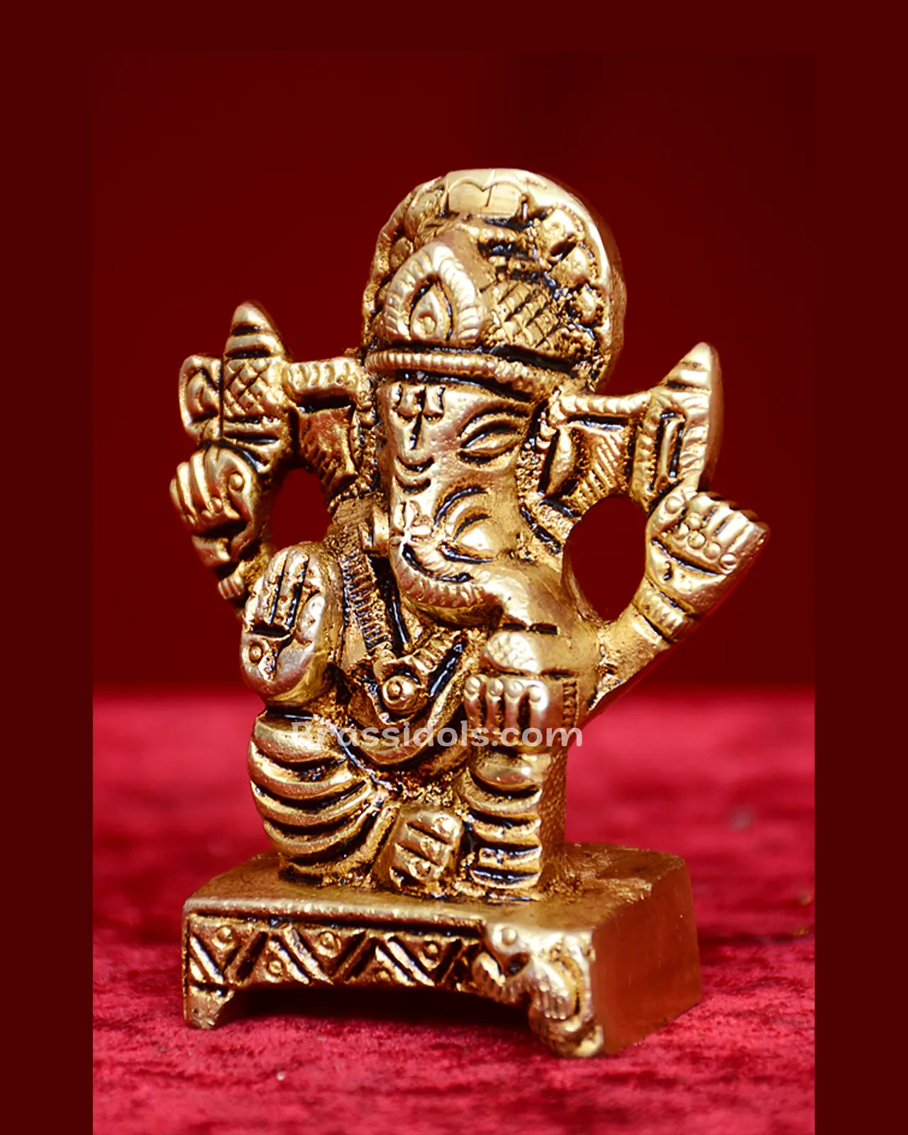 Brass Sitting Ganesha Puja Décor Idol - 2.5 inches - image 3