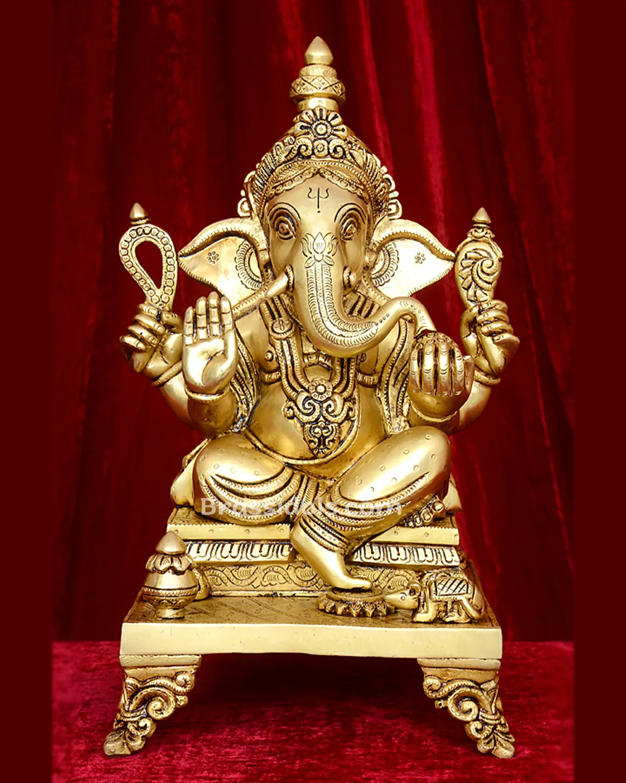 Brass Double Choki Ganesha idol 18 inches - image 1