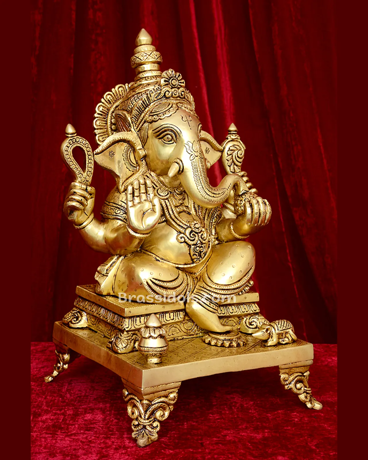 Brass Double Choki Ganesha idol 18 inches - image 2