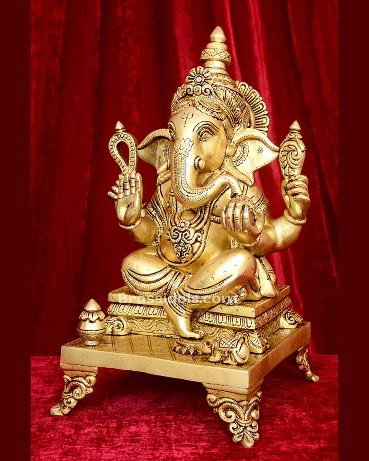 Brass Double Choki Ganesha idol 18 inches - image 3