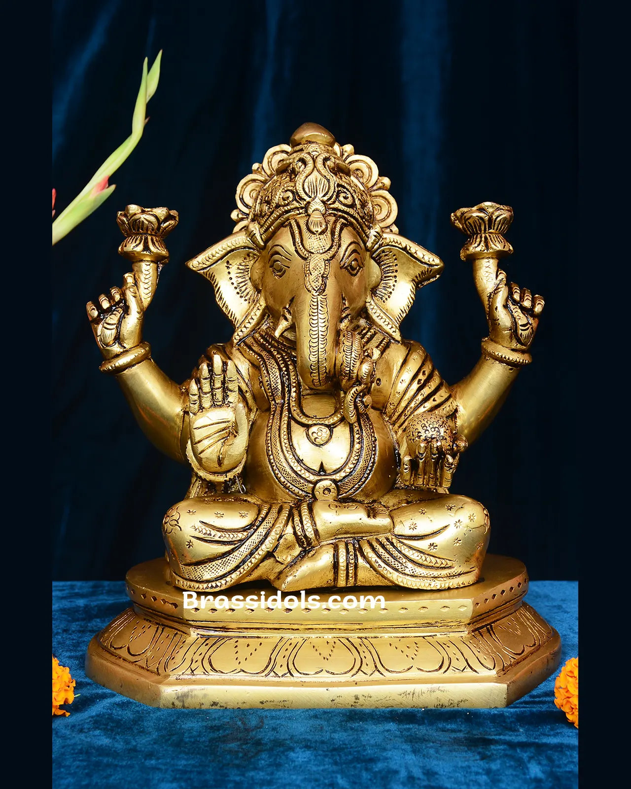Brass Dagudu Ganesh idol - 8.5 inches - image 1