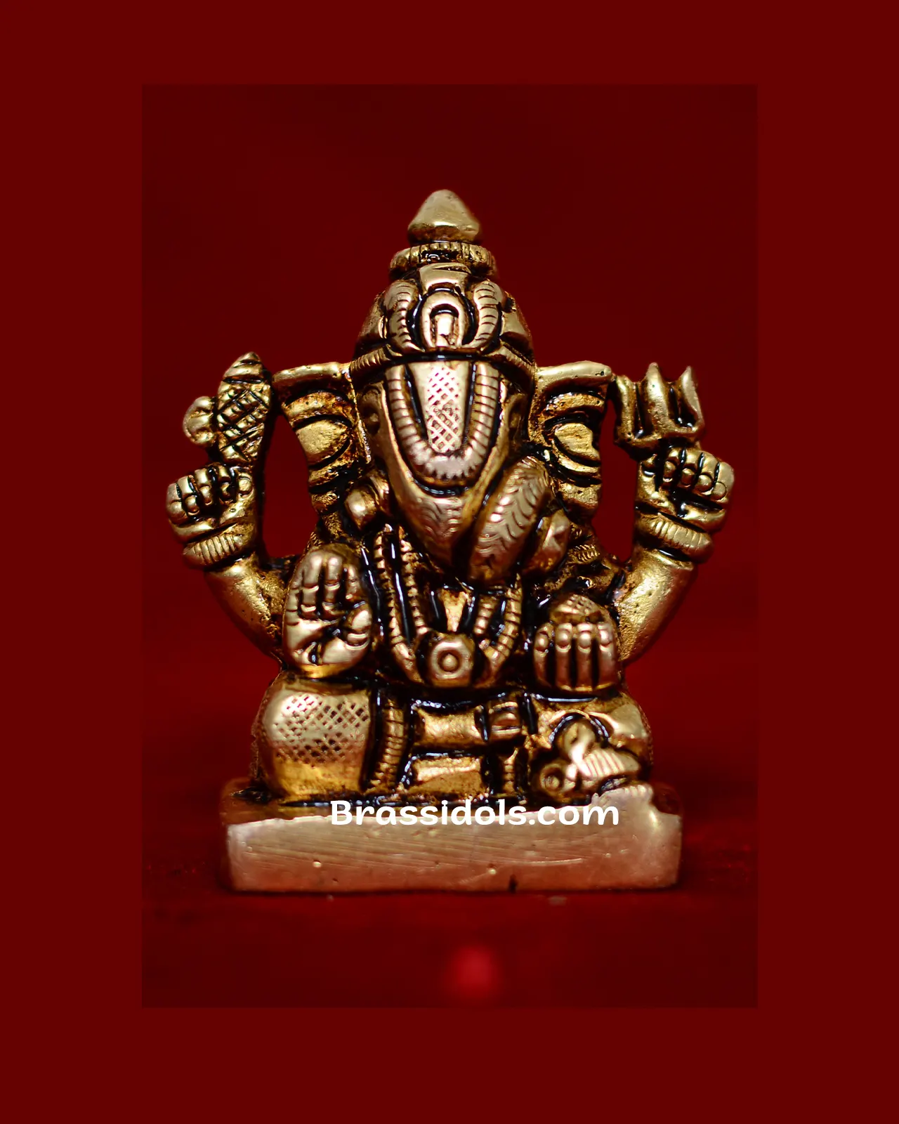 Brass Dagdu Ganesha idol - 3 inches - image 1