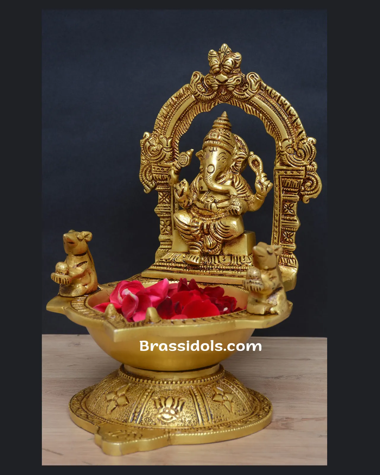 Brass Ganesh Deepak - 9 inches - image 2