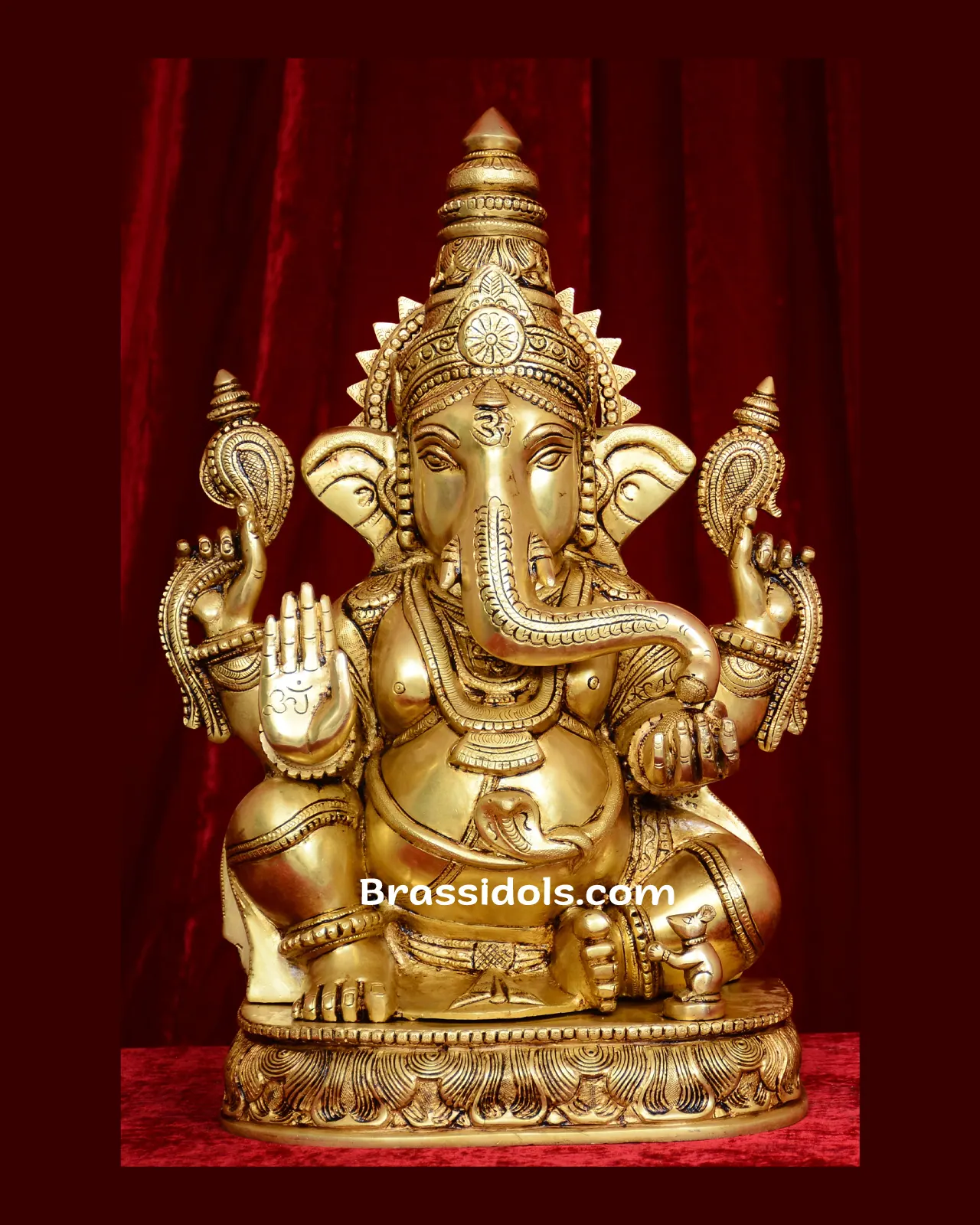 Brass sitting Ganesh idol - 19 inches - image 1
