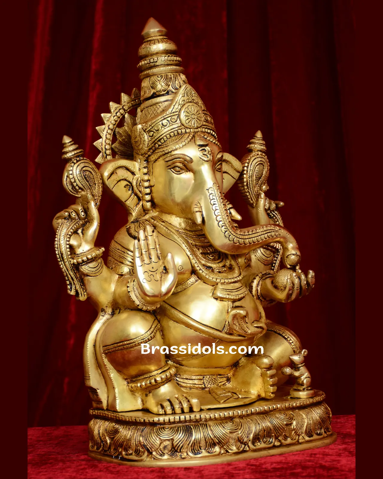 Brass sitting Ganesh idol - 19 inches - image 2