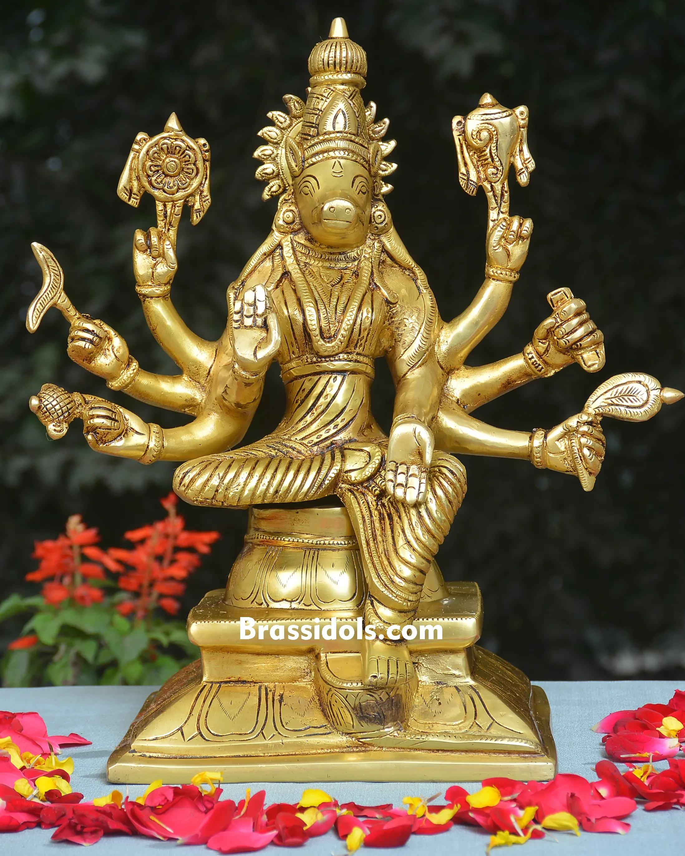 BRASS SQUARE CHOKI VARAHI - image 1