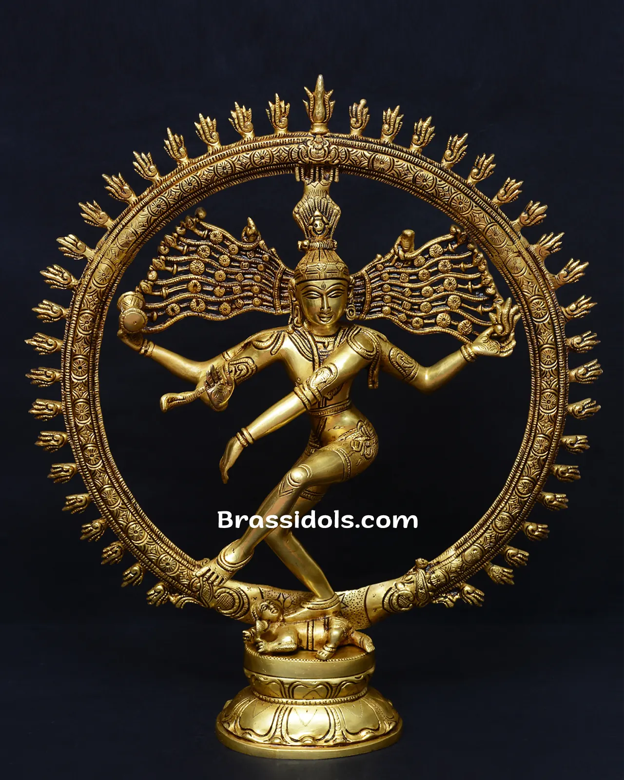Glowing Chidambaram Thillai Nataraja Brass Idol - 17 Inches - image 1