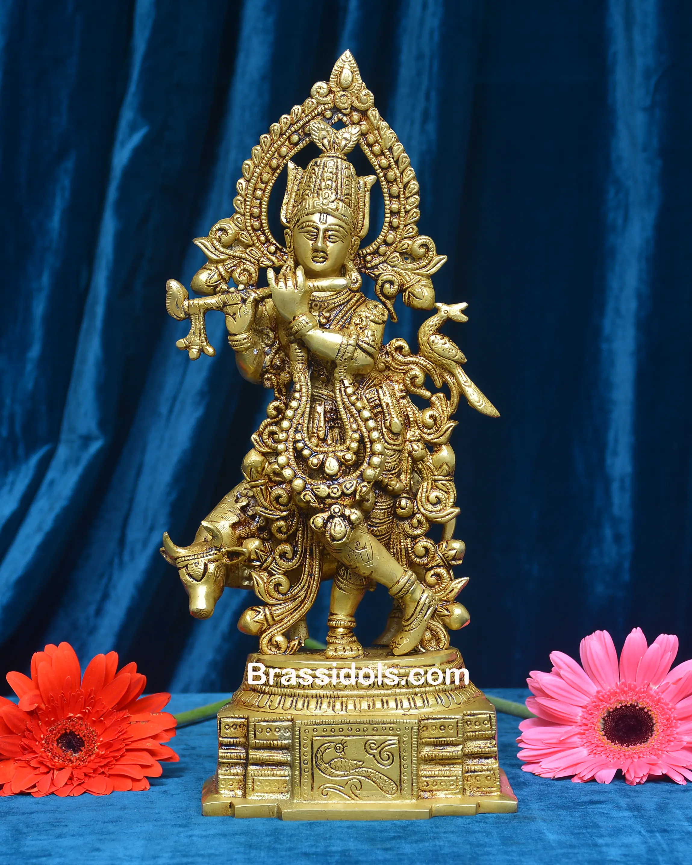 DESIGN STANDING COW KRISHNA IDOLS - image 1