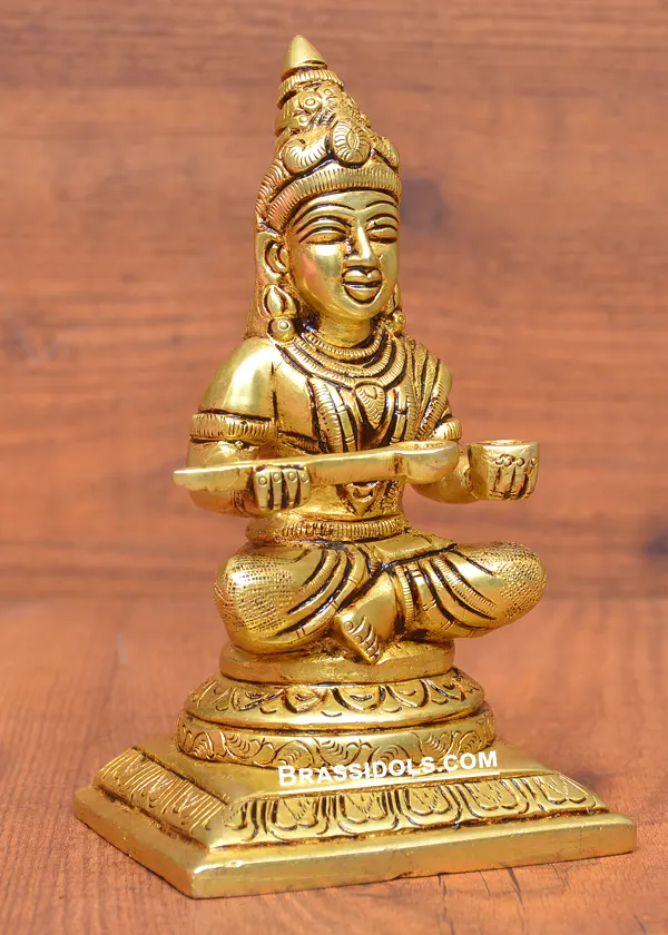 Brass Sitting Annapurna Idol 6 inch - image 2
