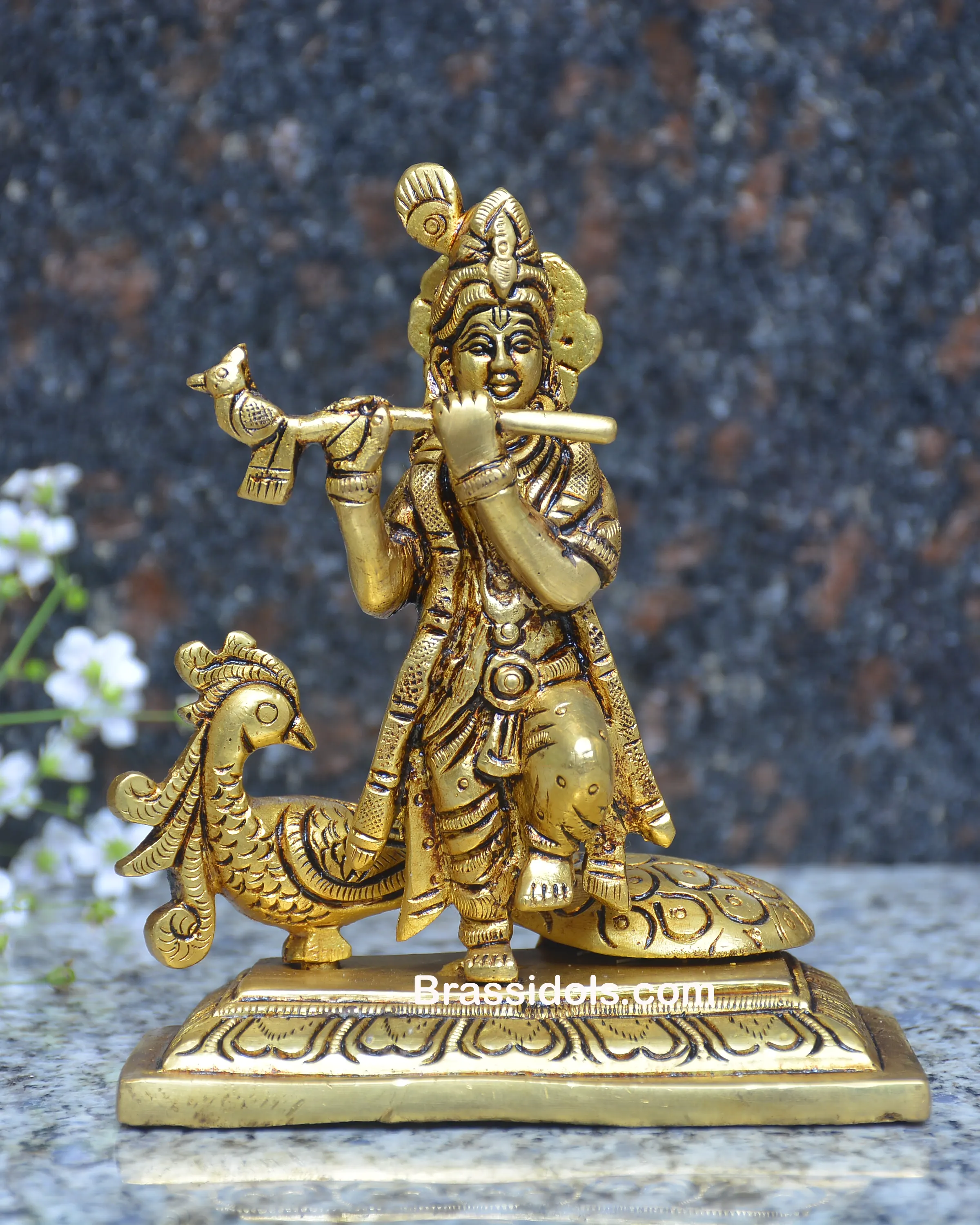 PEACOCK KRISHNA STANDING - image 1