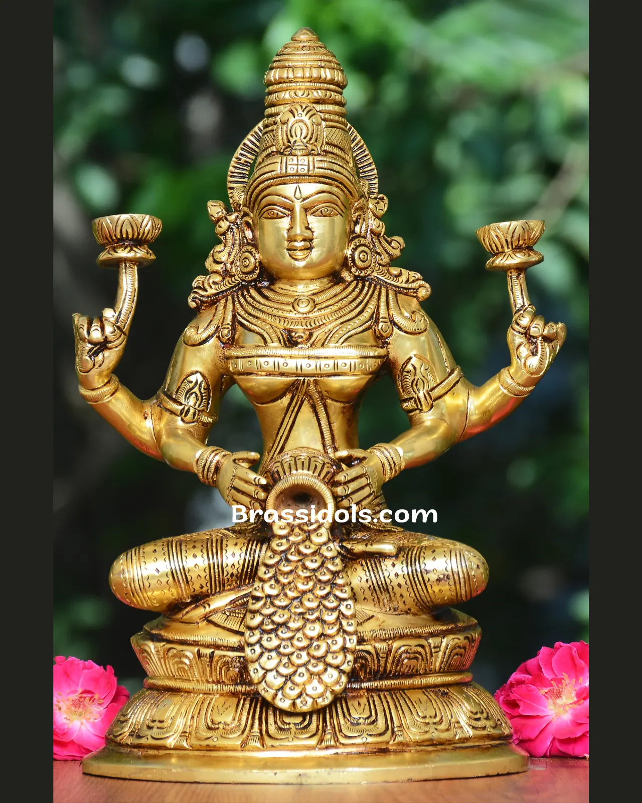 Brass Matka Laxmi Round Base (11 Inch) - image 1