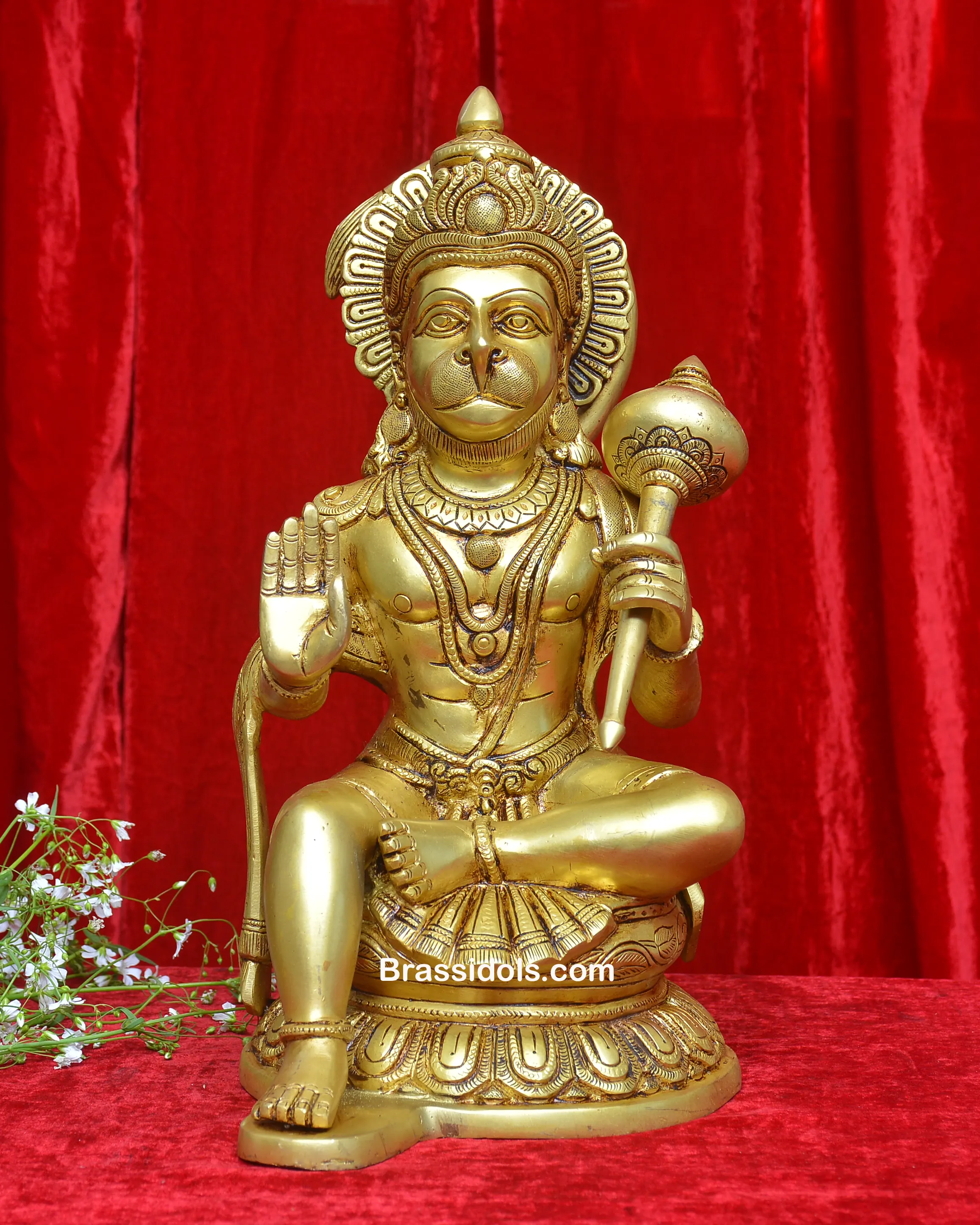 ROUND BASE SITTING HANUMAN JI - image 1