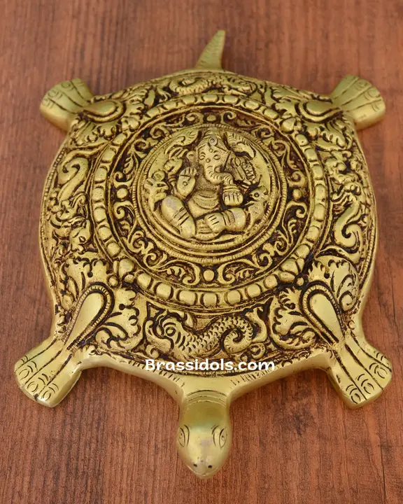 Brass Tortoies Ganesh (3 Inch) - image 1