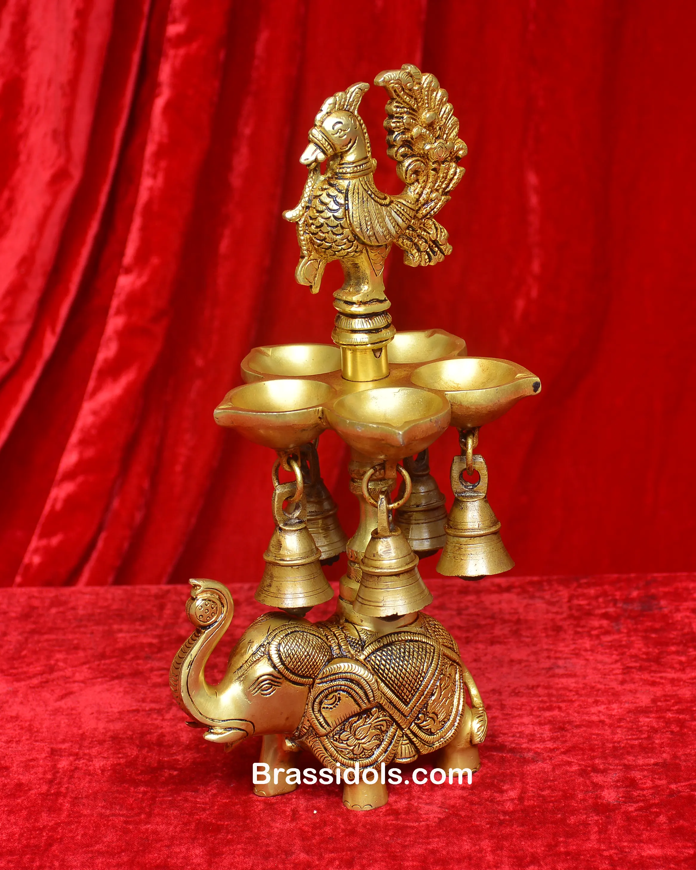 ELEPHANT ANNA LAMP 5 DEEPAK WITH BELLS - image 1