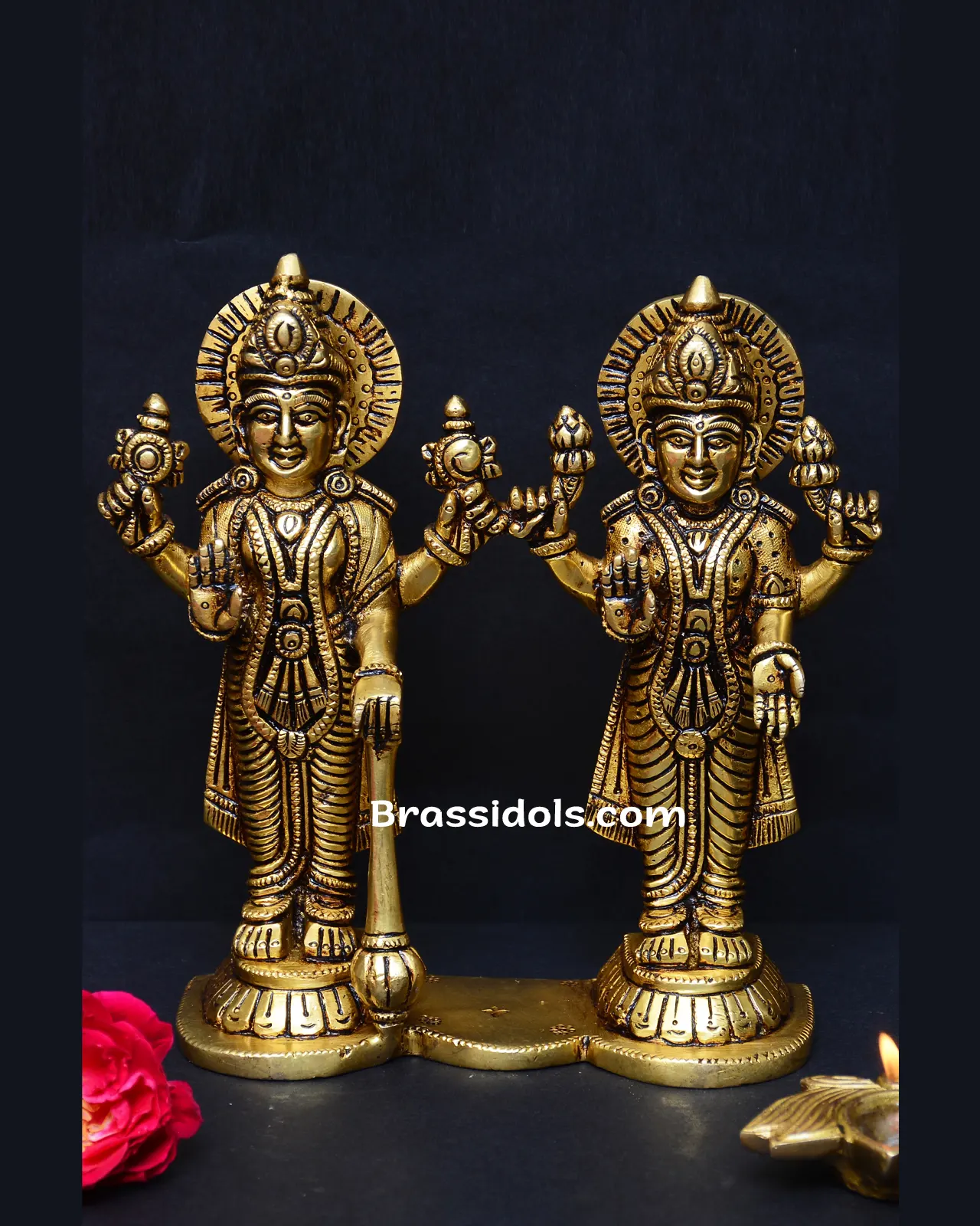 Standing Laxmi Vishnu Brass - image 1