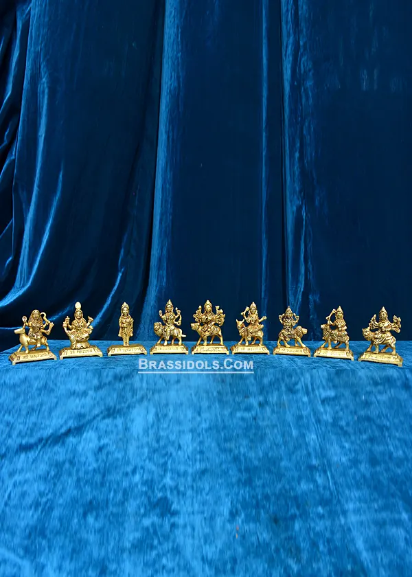 Brass Nav Durga Set 4.5" - image 1