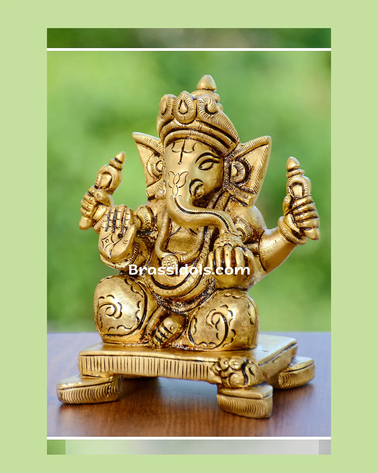 Brass Choki Ganesh 6 inches - image 2