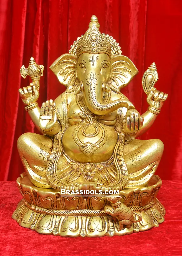 Sitting Kamal Ganesh Idols 14 inches - image 1