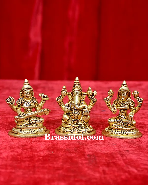 Lakshmi Ganesh Saraswati With Base - image 1
