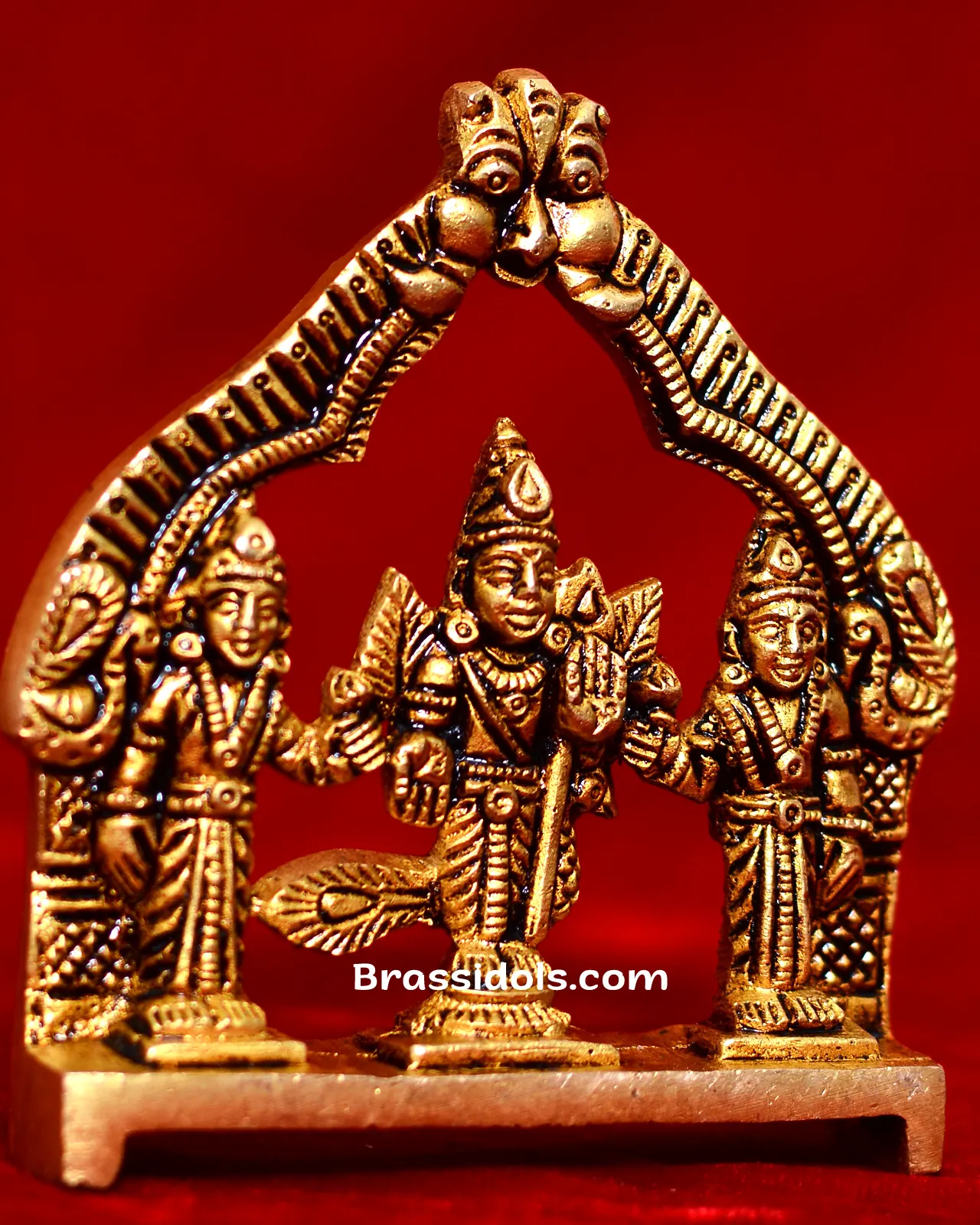 Divine Sri Valli Deivanai Thiruthani Murugan Brass Idol - image 2