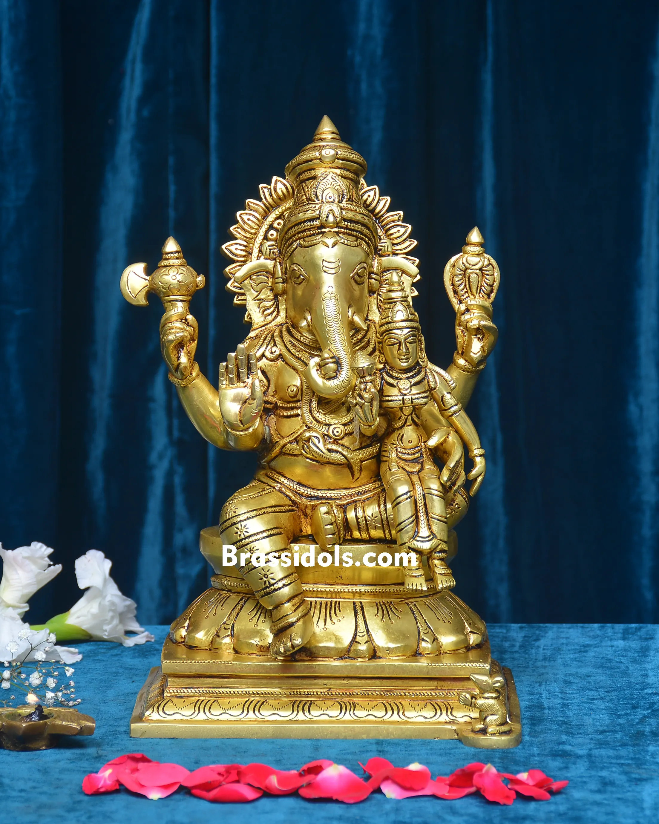 GANESH SITTING LAXMI ON LAP - image 1