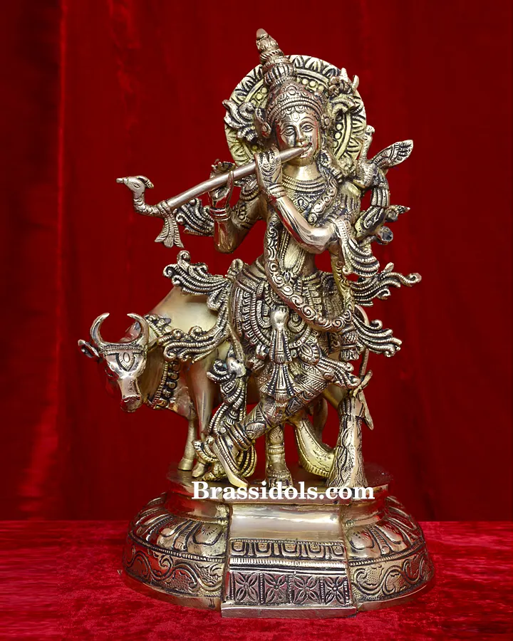 Cow Krishna with Flute - image 1
