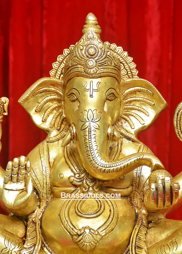 Sitting Kamal Ganesh Idols 14 inches - image 2