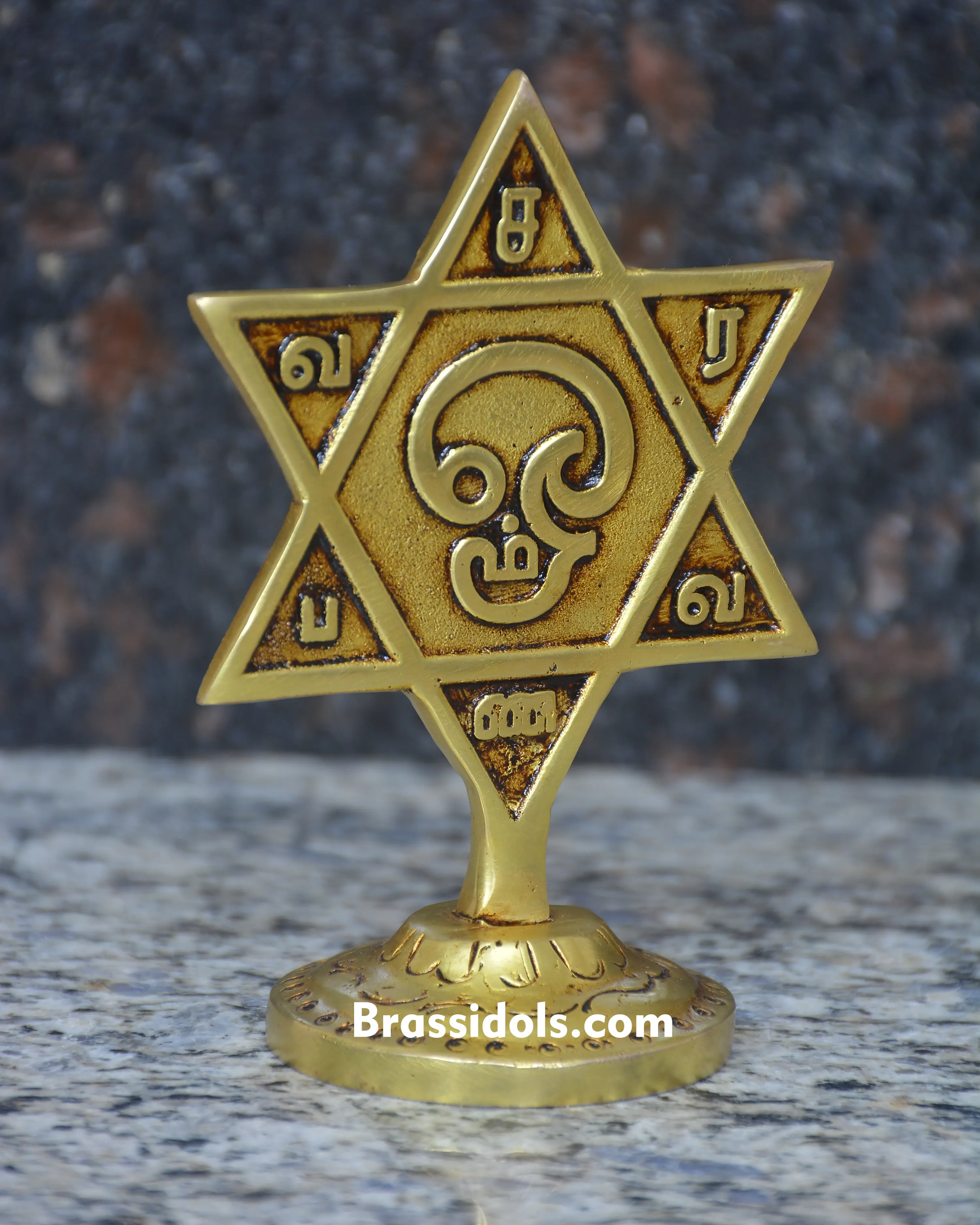 Tamil Om Brass Statue for Pooja Room - 140 gm - image 2