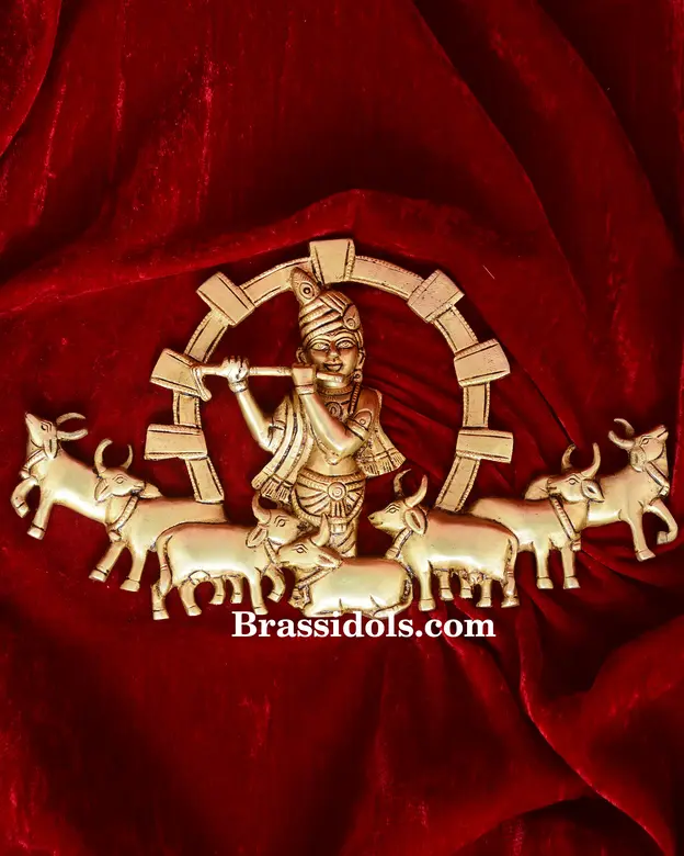 Hanging Cow Krishna plate - image 1