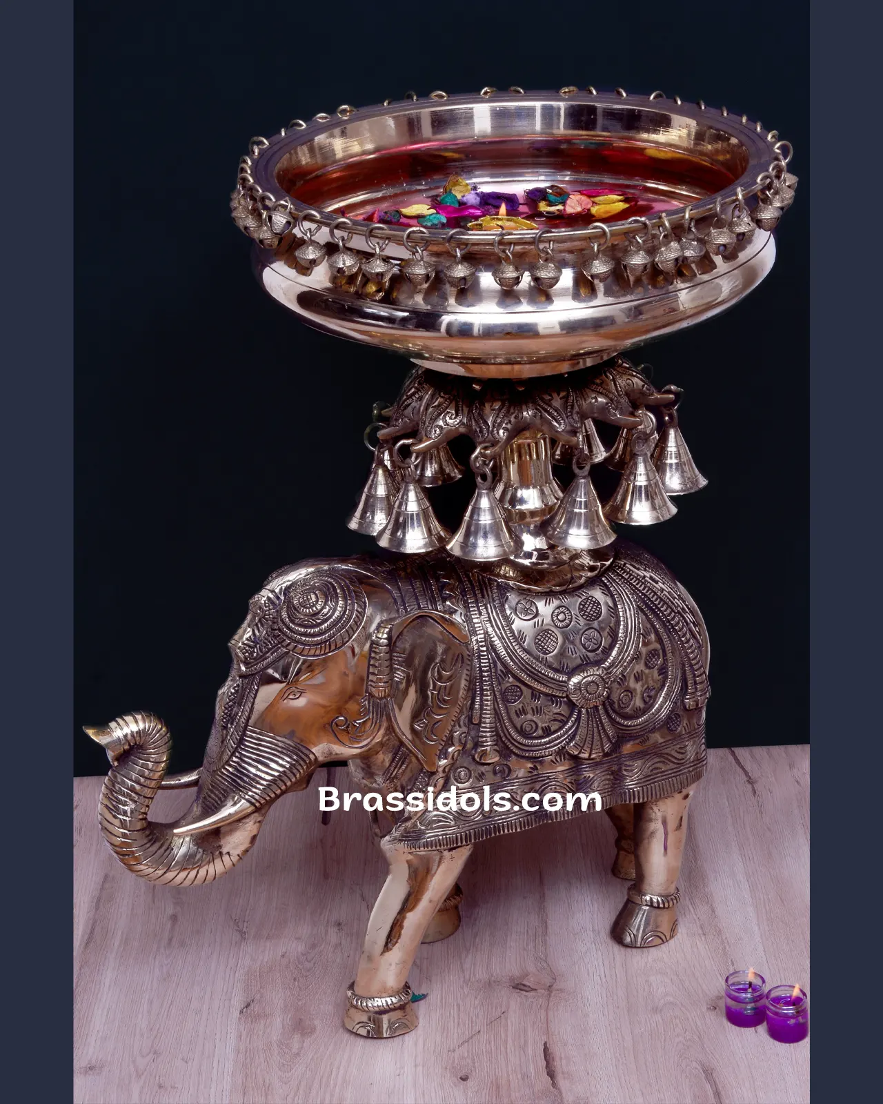 Brass Elephant Urli - image 1