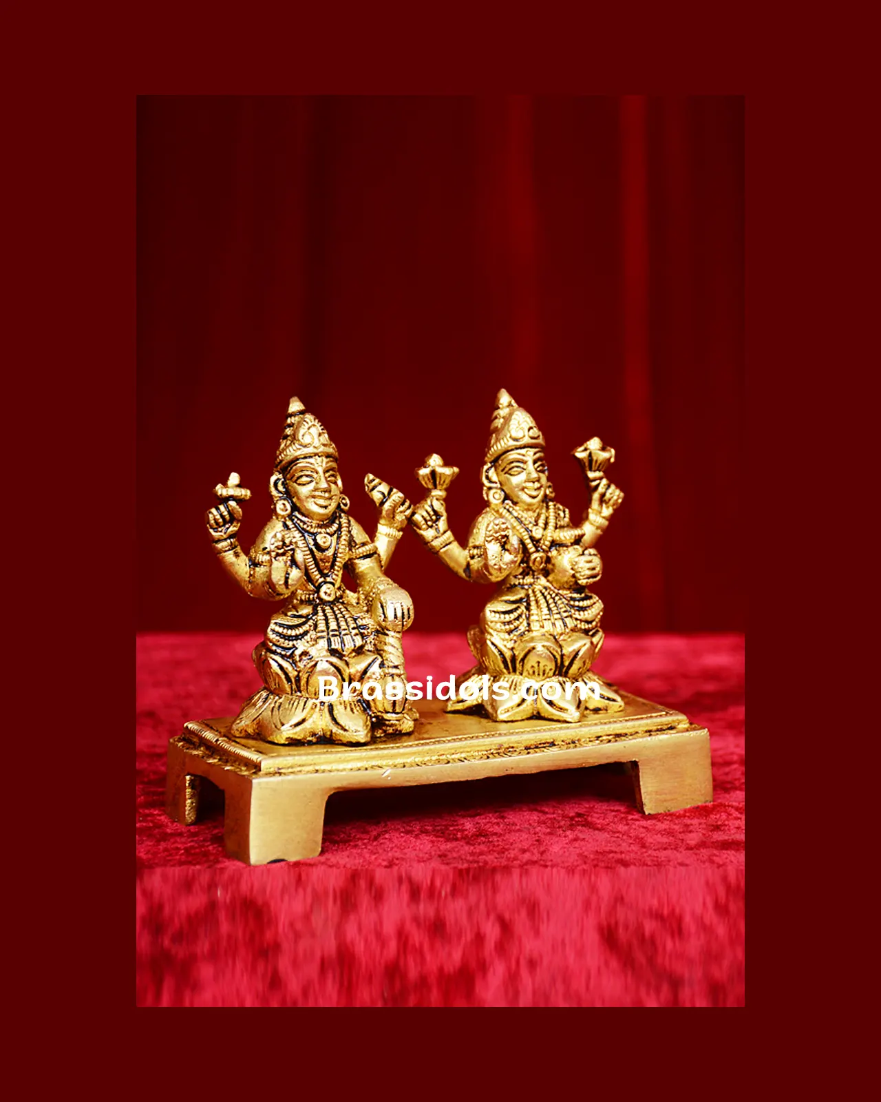 Brass-Laxmi + Vishnu Same Base - image 2