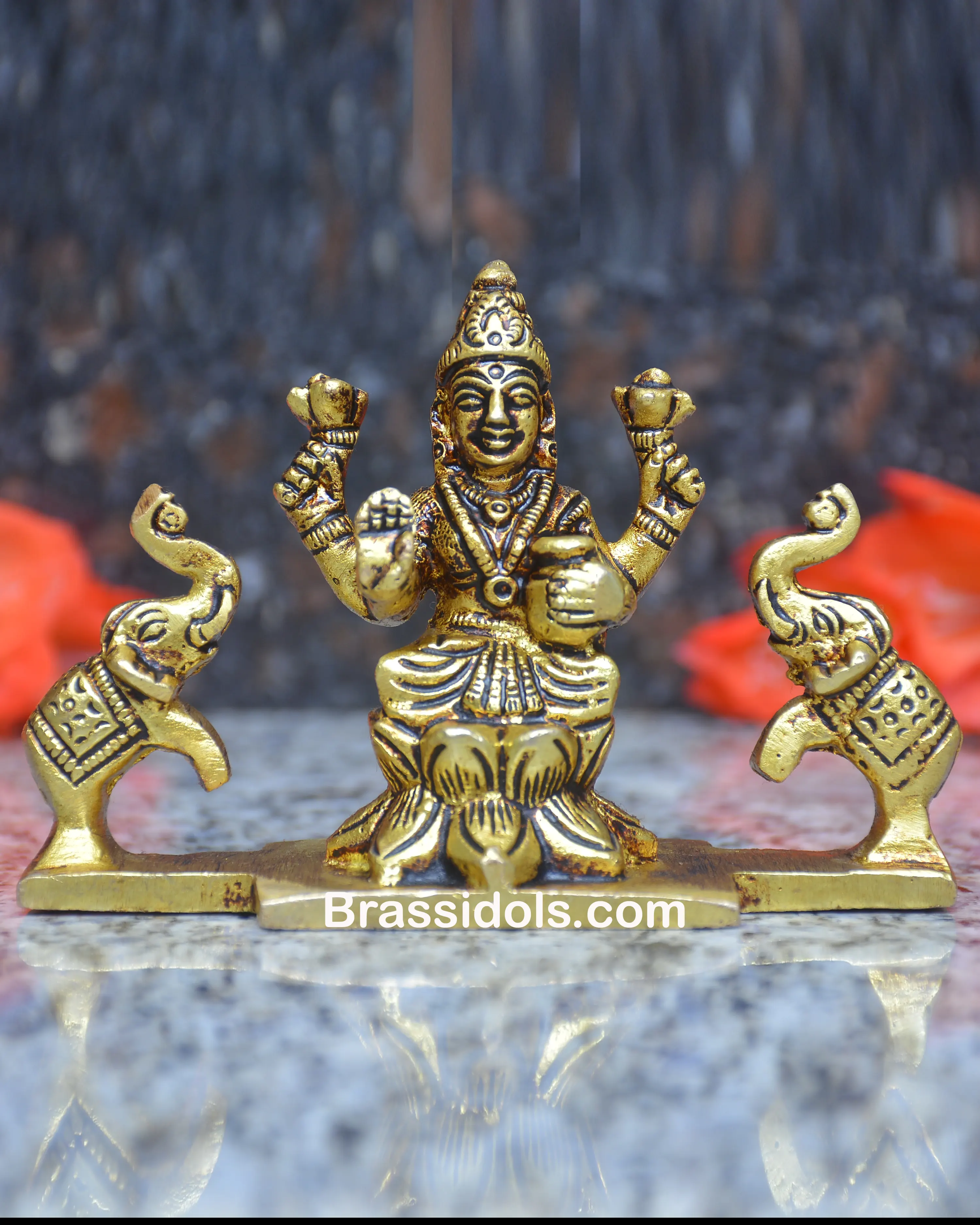 SITTING KAMAL LAXMI WITH ELEPHANT - image 1