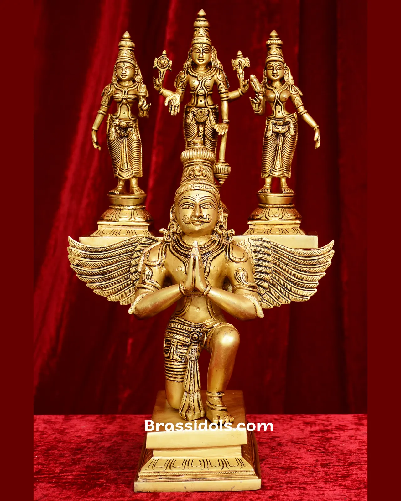 Garuda Sitting With Perumal Bhudevi and sridevi - image 1