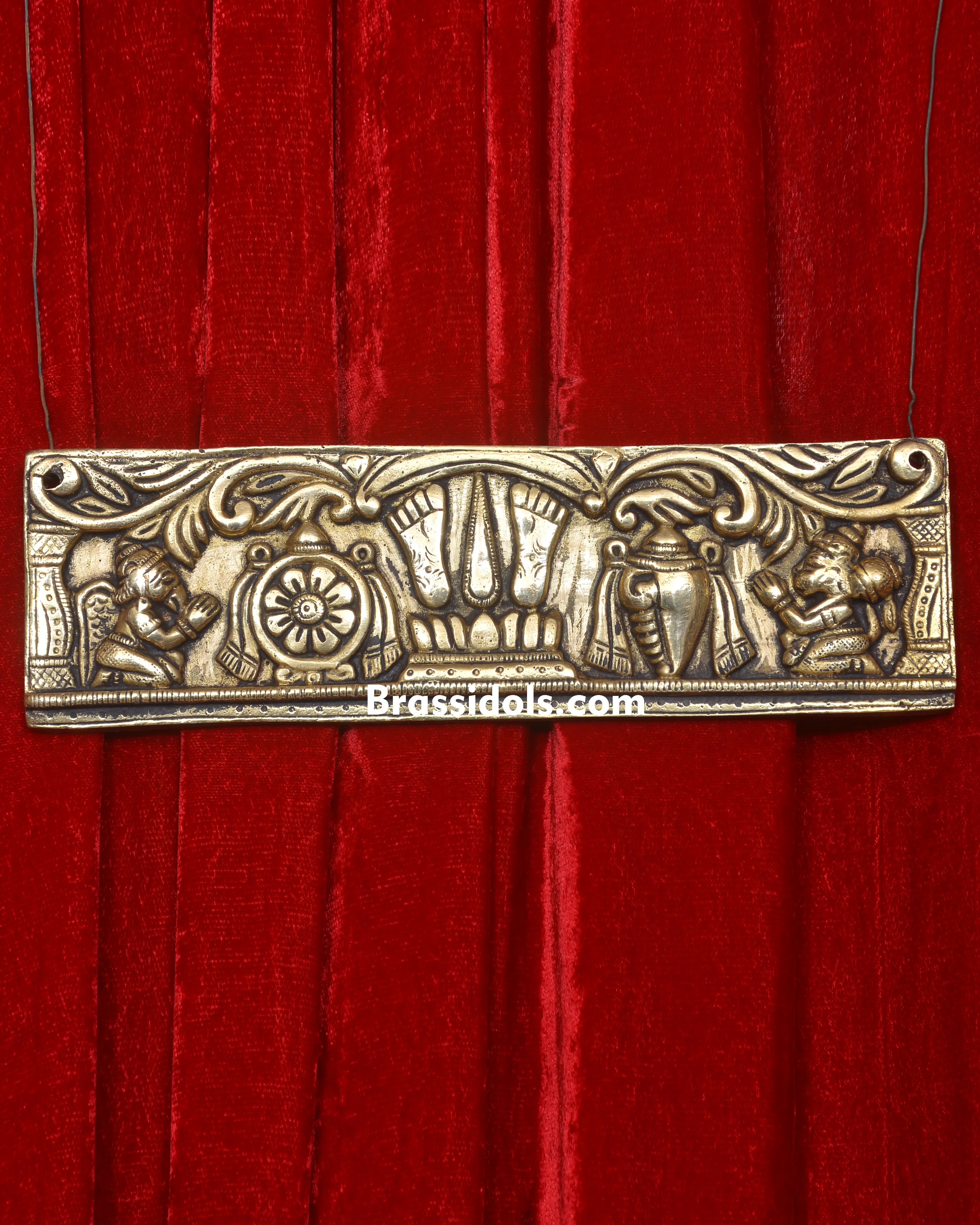 HANGING SHANKH CHAKRA NAMAH PLATE - image 1