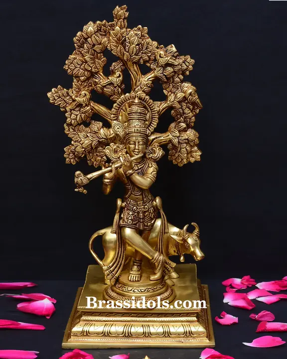 Tree Base Cow Krishna - image 1