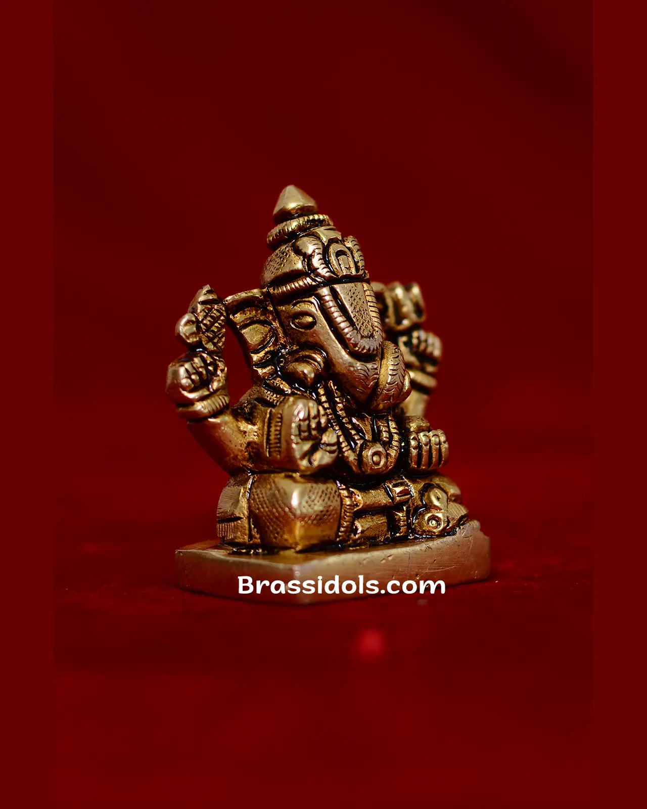 Brass Dagdu Ganesha idol - 3 inches - image 2
