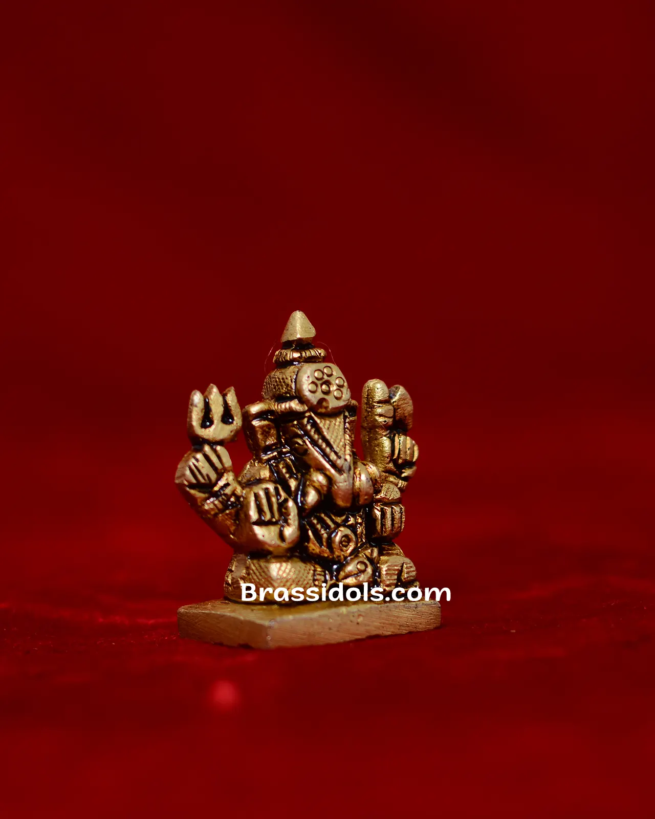 Brass Dagdu Ganesha idol - 1.5 inches - image 2