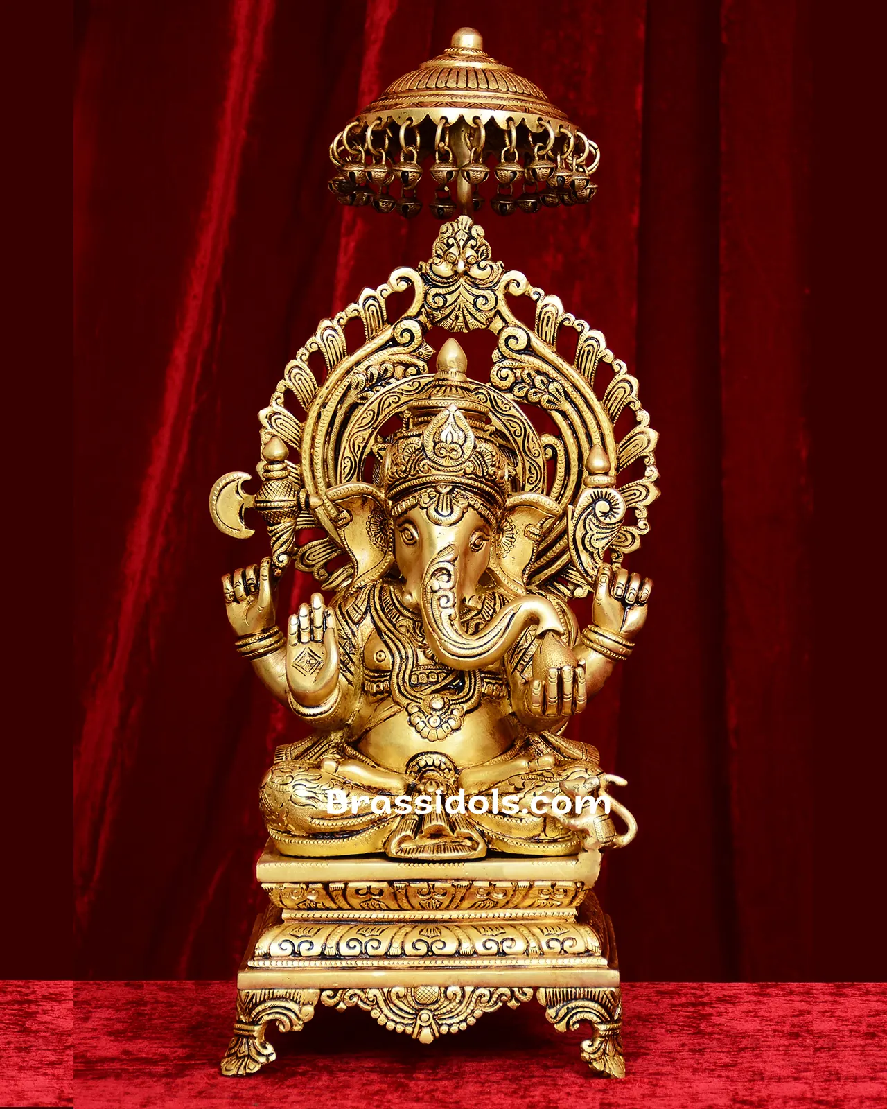 Frame Thiruvachi with umbrella Ganesha - 20 inches - image 1