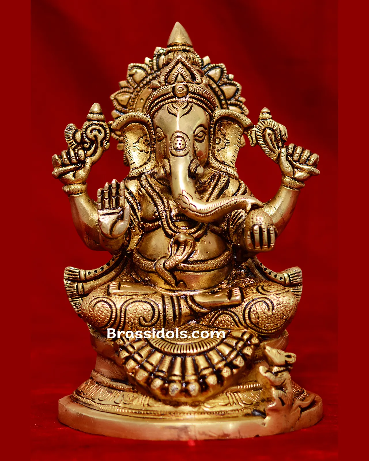 Brass Dagudu Ganesha idol - 8 inches - image 1