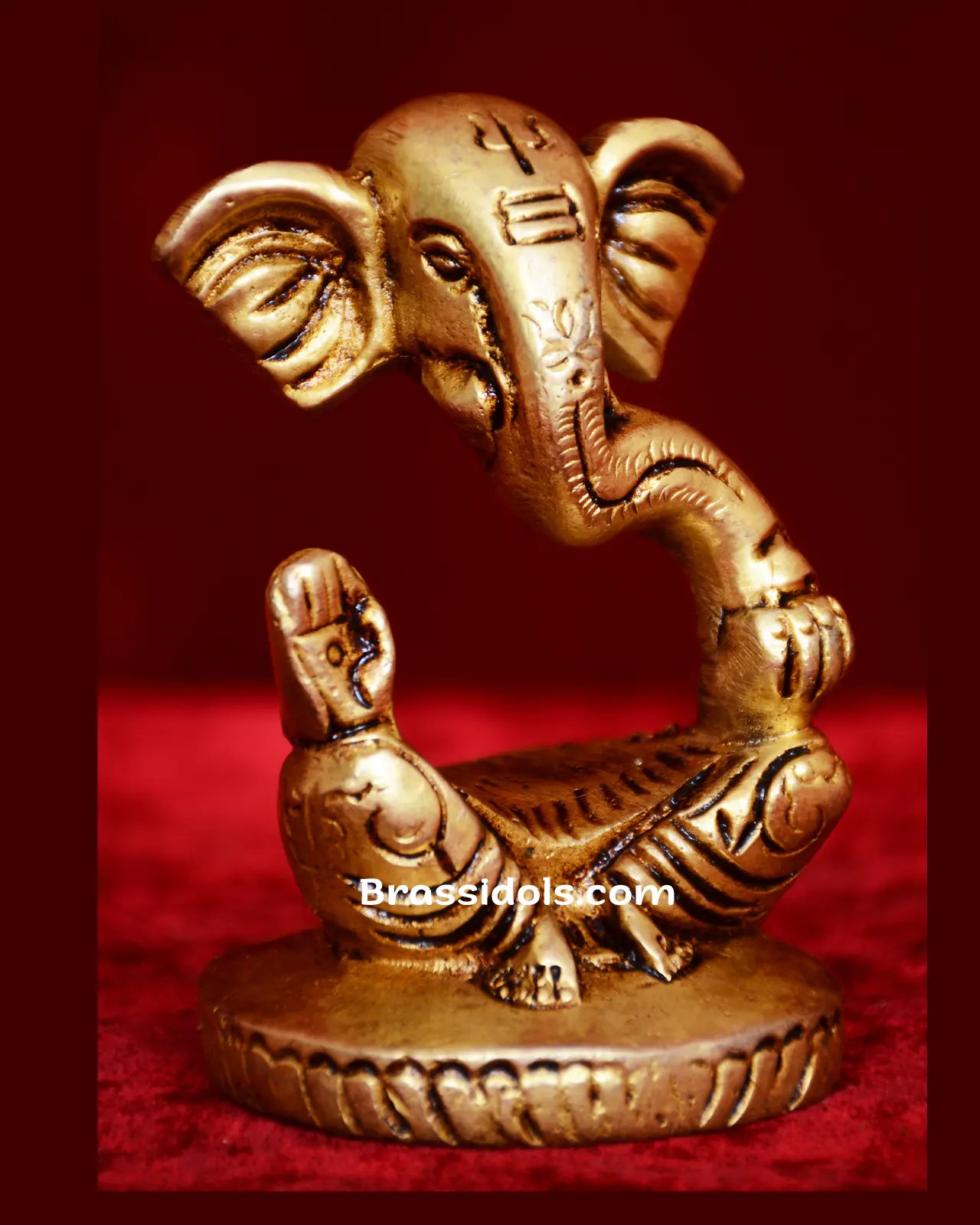 Brass Modern ganesha idol - 3 inches - image 2