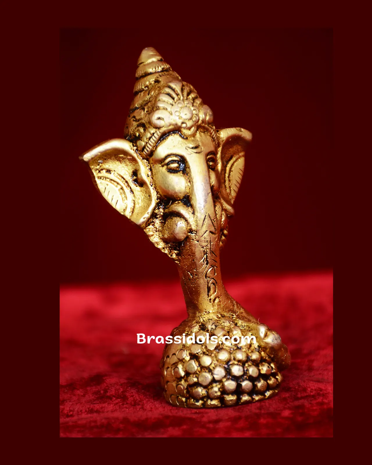 Brass Modern Laddoo Ganesha idol - 3.5 inches - image 2