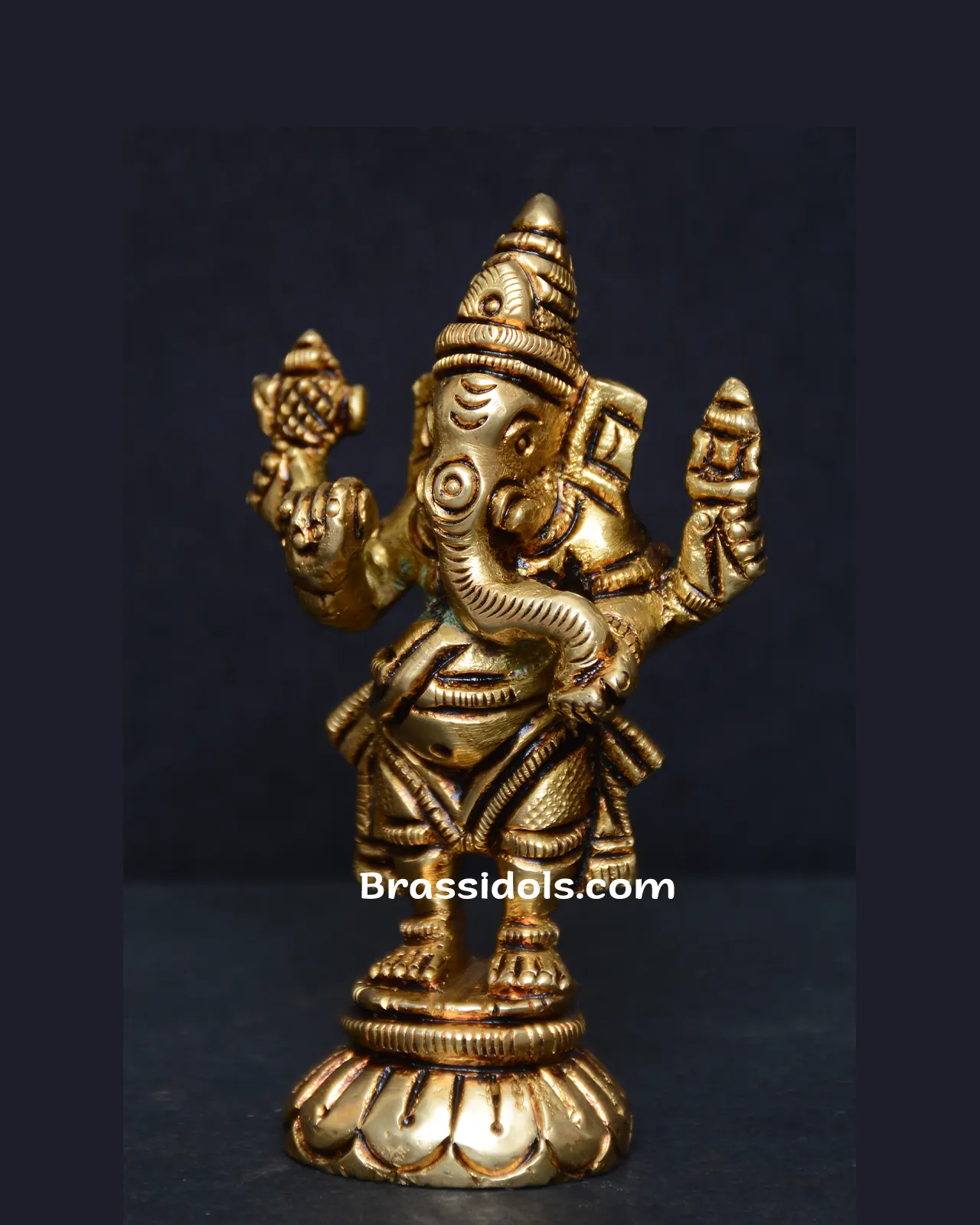 Brass mini Standing Ganesh - 2.5 inches - image 2