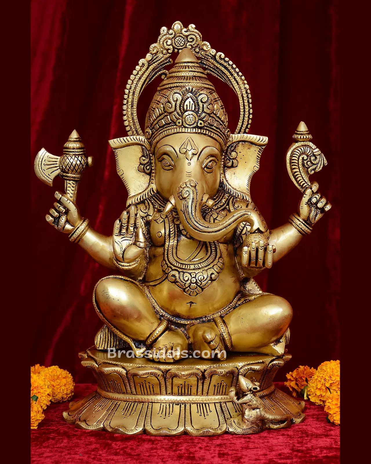 7 Inches Brass Krishna Idol Round Base - image 1