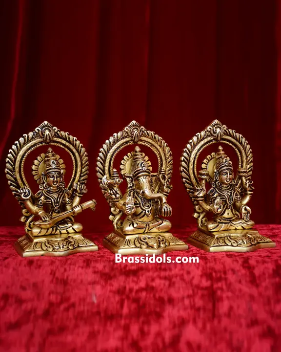 Frame Laxmi Ganesh Saraswati Square Base - image 2