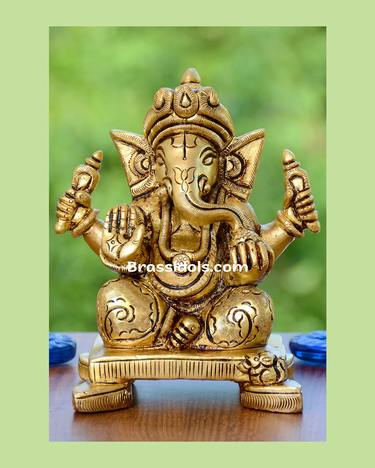 Brass Choki Ganesh 6 inches - image 1