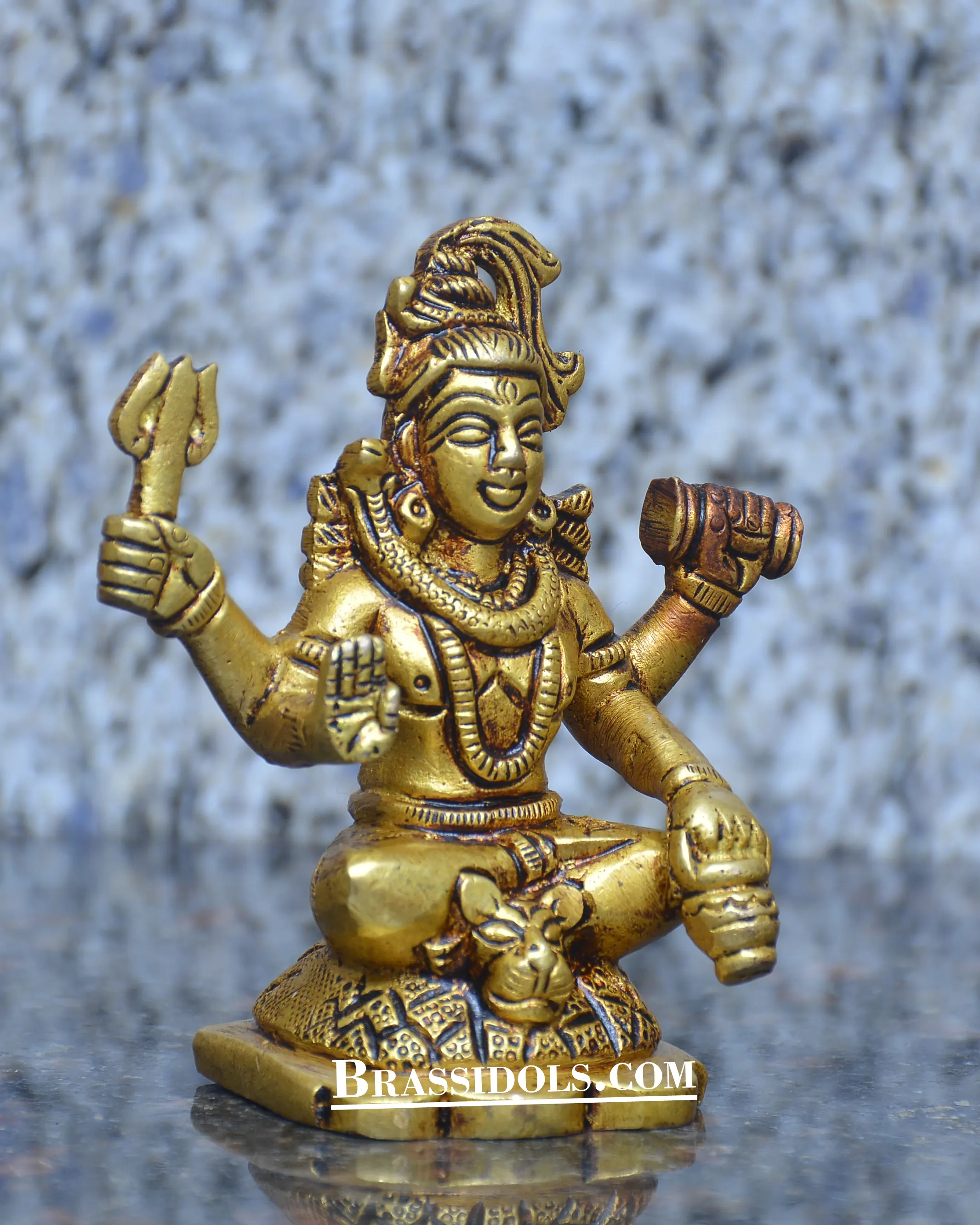 Brass Sitting Shiva 3.5 inch - image 2