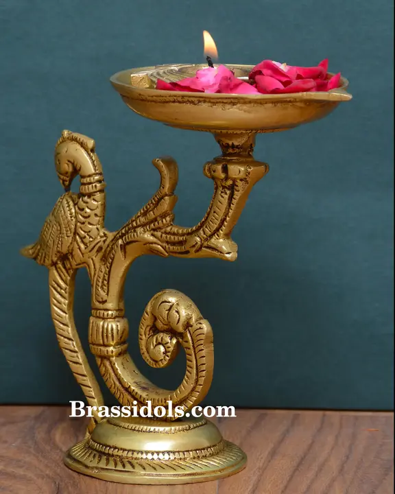 Standing Peacock with Diya - image 2