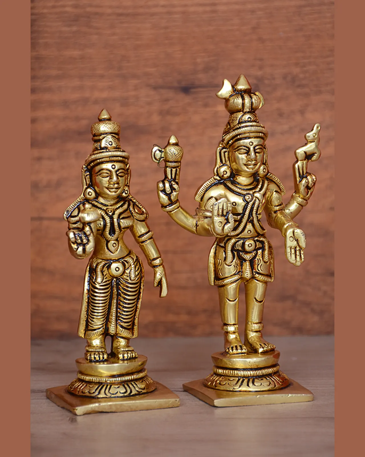 Standing Shiva Parvati with Base - image 2